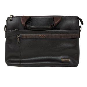 Polo Vicuna Messenger Bag Brown Business Casual Leather Zip Up Laptop Slot 14x10